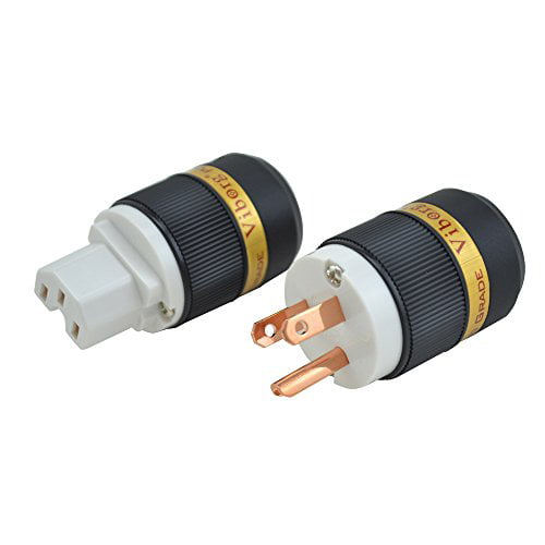 US AC Power Plug Pure Red Copper,15A 250V Audio Grade Power Connector,IEC320 C13 Connector HiFi DIY 